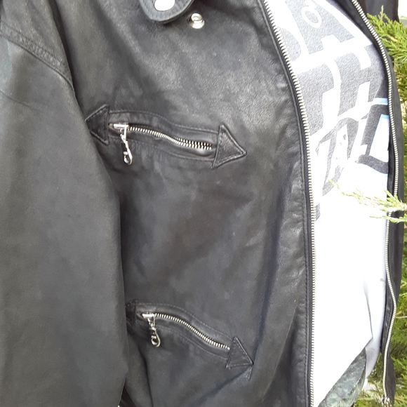 Biker Jacket Genuine Leather Size M - Picture 6 of 8